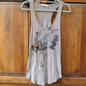 FOREVER 21 beaded Indian headdress tank top